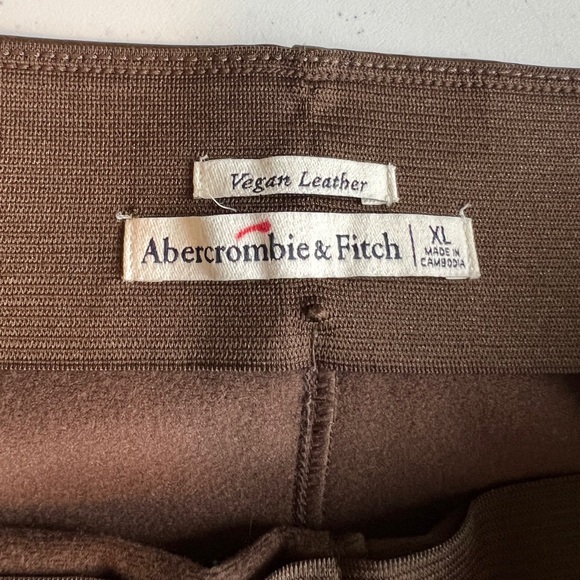 Abercrombie & Fitch Vegan Leather Pants - Brown Flare - Picture 6 of 11
